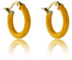 Marc Malone Gold plated hoops with enamel Laura Oranžinis Auskarai MCE23149G