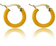 Marc Malone Gold plated hoops with enamel Laura Oranžinis Auskarai MCE23149G