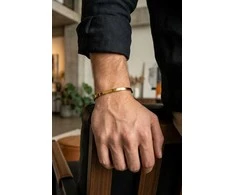 Marc Malone Gold-plated open bracelet Mateo Link MCGB6120G