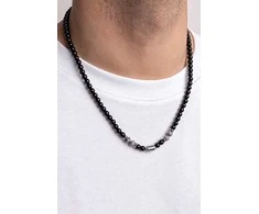 Marc Malone Men´s beaded pakabukas with pilka jasper MCGN5012