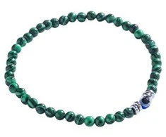 Marc Malone Men's beaded bracelet with malachite MCGB5092