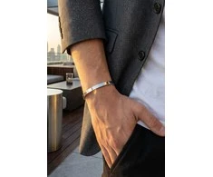Marc Malone Men's open steel bracelet Adrian Loop MCGB6119S