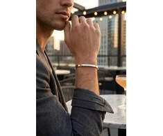 Marc Malone Men's open steel bracelet Nico MCGB6120S
