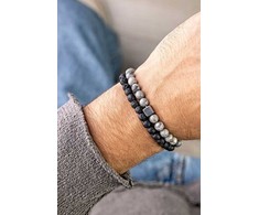 Marc Malone Vyriškų mineralinių apyrankių rinkinys MCGB5083 (2 apyrankės)