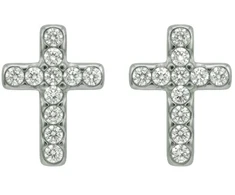 Marc Malone Steel earrings with crystals Cross MCE260598S