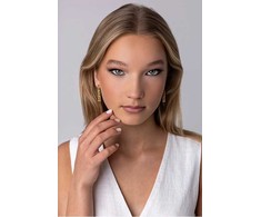 Marc Malone Nuostabūs paauksuoti kabantys auskarai „Ivy Gold Earrings MCE250180G“