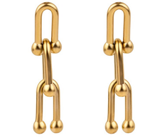 Marc Malone Nuostabūs paauksuoti kabantys auskarai „Ivy Gold Earrings MCE250180G“