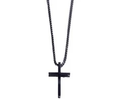 Marc Malone Timeless juodas steel pakabukas Cross MCGN5048B