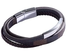 Marc Malone Triple ruda leather bracelet for men MCGB5039S
