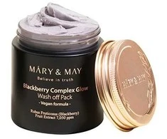 MARY &amp; MAY skaistinamoji veido kaukė „Blackberry Complex Glow“ (nuplaunama pakuotė) 125 g