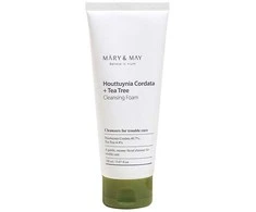 MARY &amp; MAY Houttuynia Cordata + Tea Tree Cleansing Foam valomosios veido putos probleminei odai, 150 ml
