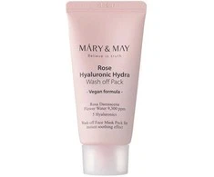 MARY &amp; MAY Valomoji kaukė su rožių ir hialurono rūgštimi „Hydra Wash Off Pack“, 30 g