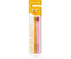 Mediblanc Vaikiškas dantų šepetėlis Ultra Soft oranžinis/rožinis 2 vnt.