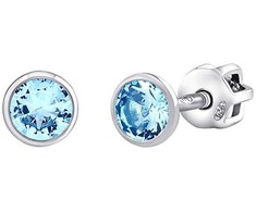 Mėlyna stud earrings Jenis with Brilliance Zirconia 4 mm SILVEGOB70604SBDLB
