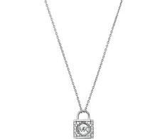 Michael Kors Madingi sidabriniai karoliai su cirkoniais Kors MK MKC1629AN040 (grandinė, pakabukas)