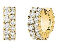 Michael Kors Gold plated round earrings with cubic zirconia Premium MKJ8518710