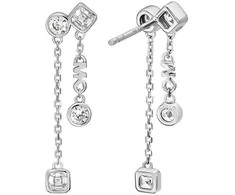 Michael Kors Luxurious sidabrinis earrings with crystals Brilliance Kors MKC1773040