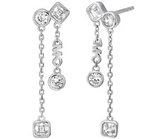 Michael Kors Luxurious sidabrinis earrings with crystals Brilliance Kors MKC1773040