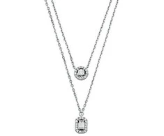 Michael Kors Tinkantis dvigubas sidabrinis karoliai Brilliance MKC1745CZ040