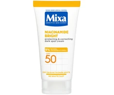 Mixa Niacinamide Bright apsauganti ir koreguojanti tamsias dėmes kreminis veido priežiūros priemonė nuo saulės