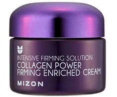 Mizon Stangrininamasis kremas, kurio sudėtyje yra 54 % jūrinio kolageno (Collagen Power Firming Enriched Kreminis), 50 ml