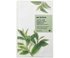 Mizon „Joyful Time“ (esensinė žaliosios arbatos kaukė) veido kaukė su žaliąja arbata drėkinimui ir gyvybingumui