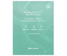 Vienkartinė veido kaukė Mizon Cicaluronic Vanduo Fit Mask, su azijine centele ir hialurono rūgštimi, intensyviai drėkinanti, 24 g