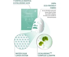 Vienkartinė veido kaukė Mizon Cicaluronic Vanduo Fit Mask, su azijine centele ir hialurono rūgštimi, intensyviai drėkinanti, 24 g