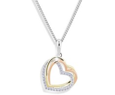 Modesi Heart tricolor pakabukas with zircons M43060