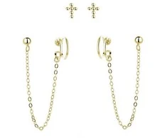Moiss Set of auksinis-plated sidabrinis earrings E0004300