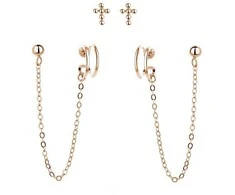 Moiss Set of auksinis-plated sidabrinis earrings E0004301