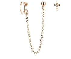 Moiss Set of auksinis-plated sidabrinis earrings E0004301