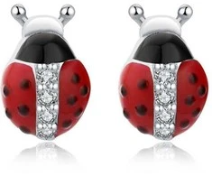 Moiss Žaismingi susegti auskarai iš sidabro Ladybugs E0000672