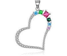 Moiss Romantic sidabrinis pendant with zircons Heart P0001341