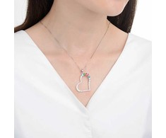 Moiss Romantic sidabrinis pendant with zircons Heart P0001341