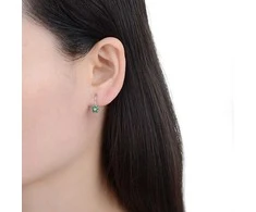Moiss Sidabrinis children's earrings Flower with clear zircons E0000630