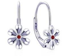 Moiss Sidabrinis dangle earrings Flower E0000873