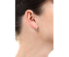 Moiss Sidabrinis earrings with mėlynas zircons, four-leaf clovers E0000569