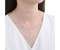 Moiss Timeless auksinis-plated pakabukas Cross with zircons N0001051
