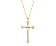 Moiss Timeless auksinis-plated pakabukas Cross with zircons N0001051