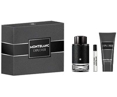 Mont Blanc Explorer rinkinys parfuminio vandens purškiklis 100 ml + miniatiūrinis kvepalų vandens purškiklis 7,5 ml + dušo želė 100 ml