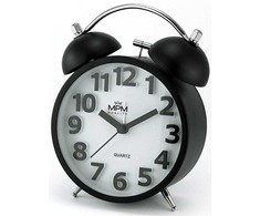 Mpm Quality Analogue metal alarm clock MPM Happy Morning - juodas C01.4056.90