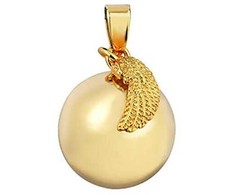 Mummy Bell Pregnancy bell Angel wing auksinis