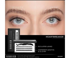 Nanolash Lipnios kuokštelinės blakstienos Heartbreaker Short 36 vnt.