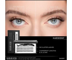 Nanolash Lipnios kuokštelinės blakstienos Harmony Short 36 vnt.