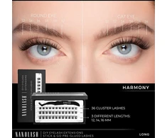 Nanolash Lipnios kuokštinės blakstienos Harmony Long 36 vnt.