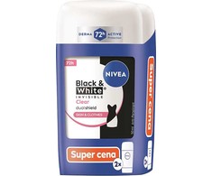 Nivea B&amp;W Invisible Clear Duo kieto antiperspiranto rinkinys 2 x 50 ml