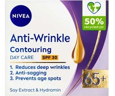 Nivea Dieninis veido kontūrų gerinimo kremas 65+ SPF 30 (raukšles mažinantis veido kontūravimo kremas dienoje) 50 ml