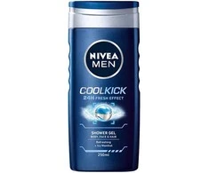 Nivea „Men Fresh Kick“ dušo želė veidui, kūnui ir plaukams, 250 ml