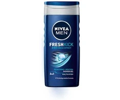 Nivea „Men Fresh Kick“ dušo želė veidui, kūnui ir plaukams, 250 ml